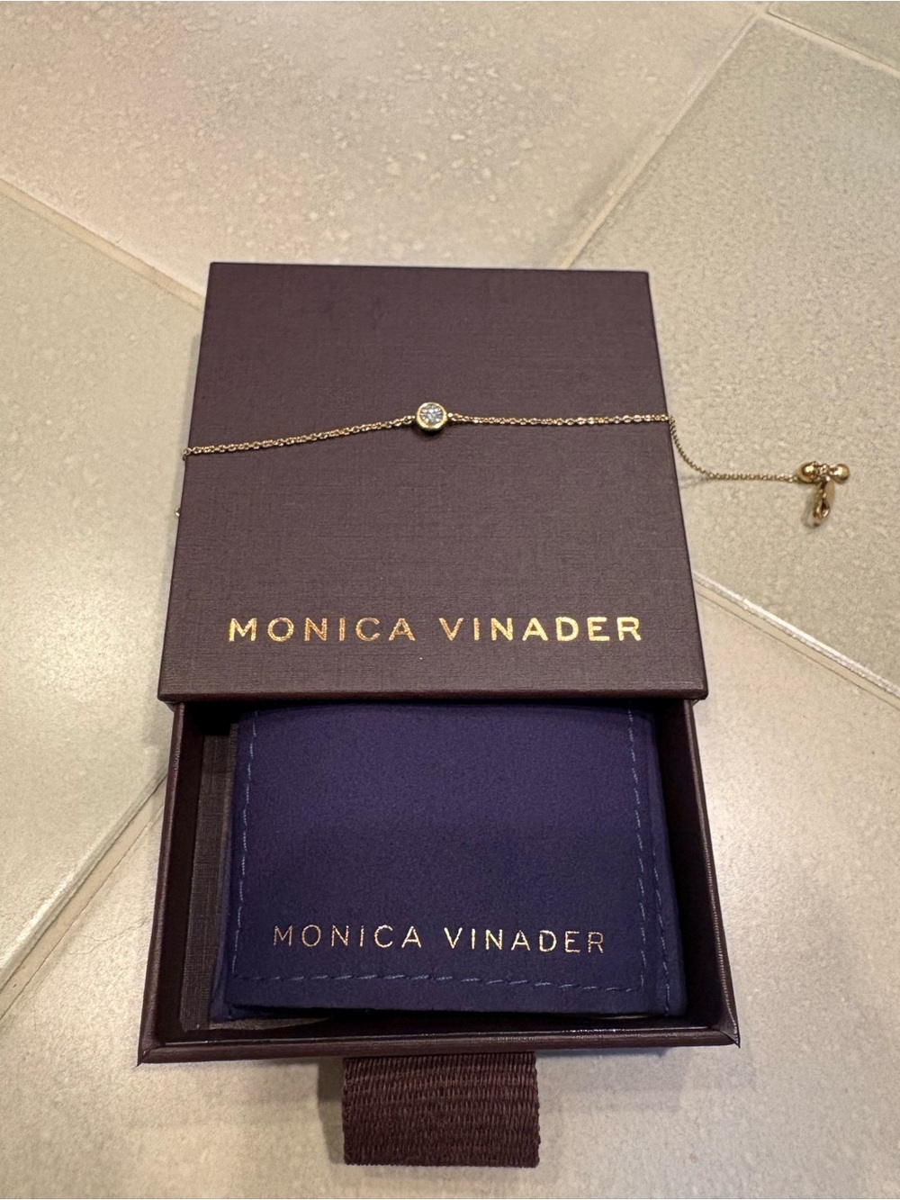 MONICA VINADER Solitaire Diamond Chain Bracelet 2.5mm